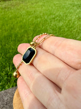 Загрузить изображение в средство просмотра галереи, Obsidian Handmade Necklace. Golden Chain Necklace with Earth Obsidian Energy. Root Chakra balancing