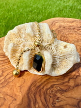 Загрузить изображение в средство просмотра галереи, Obsidian Handmade Necklace. Golden Chain Necklace with Earth Obsidian Energy. Root Chakra balancing
