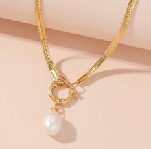 Загрузить изображение в средство просмотра галереи, Elegant Pearl Necklace with Snake Chain - Genuine Pearl Pendant on Sterling Silver Chain - Classic & Timeless Jewelry for Women