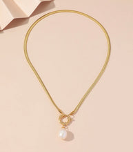 Загрузить изображение в средство просмотра галереи, Elegant Pearl Necklace with Snake Chain - Genuine Pearl Pendant on Sterling Silver Chain - Classic & Timeless Jewelry for Women