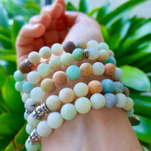 Загрузить изображение в средство просмотра галереи, Натуральный AMAZONITE Mala 108 Бусины натуральные ручной работы. Медитация Мала. Бусы для йоги. Амазонит. Браслет из натурального камня. Духовные украшения.