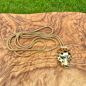 Beautiful Jaguar Necklace jewelry. Powerful Sacred Amazonian Jewelry Totem animal pendant