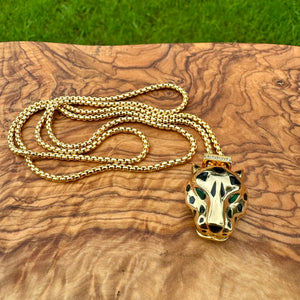 Beautiful Jaguar Necklace jewelry. Powerful Sacred Amazonian Jewelry Totem animal pendant