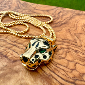 Beautiful Jaguar Necklace jewelry. Powerful Sacred Amazonian Jewelry Totem animal pendant