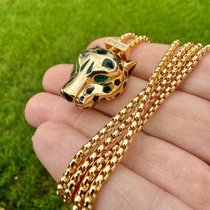 Beautiful Jaguar Necklace jewelry. Powerful Sacred Amazonian Jewelry Totem animal pendant