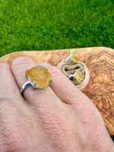 Load image into Gallery viewer, Natural Raw Citrine ring. Crystal of abundance and prosperity ring. Manipura Chakra. Self-confidence crystal jewelry
