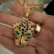 Загрузить изображение в средство просмотра галереи, Handmade Jaguar Pendant Necklace – Gold Spirit Animal Jewelry
