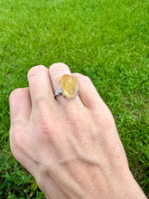 Загрузить изображение в средство просмотра галереи, Natural Raw Citrine ring. Crystal of abundance and prosperity ring. Manipura Chakra. Self-confidence crystal jewelry
