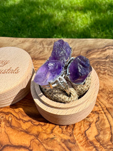 Natural Raw Amethyst Ring. Crown Chakra High Consciousness Activation. Amethyst jewelry