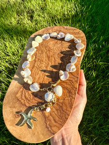 Natural Shell Necklace Florida beach Gulf Coast shell handmade. Beautiful Summer necklace boho jewelry. Shell jewelry