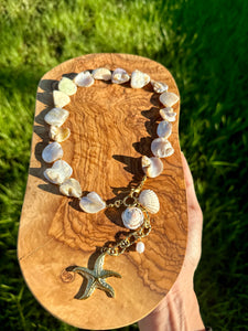 Natural Shell Necklace Florida beach Gulf Coast shell handmade. Beautiful Summer necklace boho jewelry. Shell jewelry