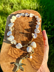 Natural Shell Necklace Florida beach Gulf Coast shell handmade. Beautiful Summer necklace boho jewelry. Shell jewelry