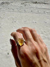 Load image into Gallery viewer, Natural Raw Citrine ring. Crystal of abundance and prosperity ring. Manipura Chakra. Self-confidence crystal jewelry
