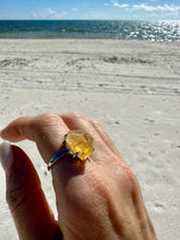 Load image into Gallery viewer, Natural Raw Citrine ring. Crystal of abundance and prosperity ring. Manipura Chakra. Self-confidence crystal jewelry
