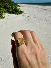 Load image into Gallery viewer, Natural Raw Citrine ring. Crystal of abundance and prosperity ring. Manipura Chakra. Self-confidence crystal jewelry
