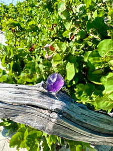 Natural Raw Amethyst Ring. Crown Chakra High Consciousness Activation. Amethyst jewelry