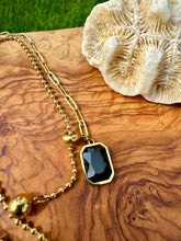 Load image into Gallery viewer, Obsidian Handmade Necklace. Golden Chain Necklace with Earth Obsidian Energy. Root Chakra balancing
