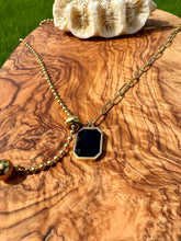 Load image into Gallery viewer, Obsidian Handmade Necklace. Golden Chain Necklace with Earth Obsidian Energy. Root Chakra balancing
