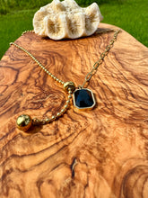 Load image into Gallery viewer, Obsidian Handmade Necklace. Golden Chain Necklace with Earth Obsidian Energy. Root Chakra balancing
