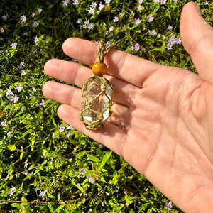 Natural Citrine Necklace. Double Point Citrine. Abundance Crystal. Prosperity manipura chakra crystals. Citrine jewelry