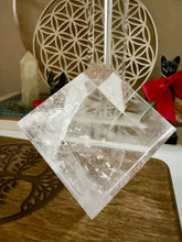 Load image into Gallery viewer, Genuine Tibetan Large Clear Quartz Cube. Sacred Geometry Cube High Vibration Healing Crystal, Crown Chakra Altar Crystal
