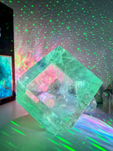 Load image into Gallery viewer, Genuine Tibetan Large Clear Quartz Cube. Sacred Geometry Cube High Vibration Healing Crystal, Crown Chakra Altar Crystal
