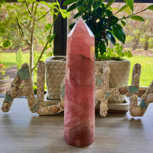 Load image into Gallery viewer, 3.2 LB Madagascar Rose Quartz Point Obelisk. Crystal of love, Heart Chakra, Home décor crystals, meditation
