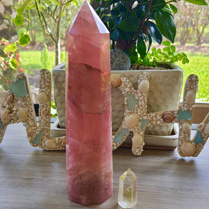 Обелиск из мадагаскарского розового кварца весом 3,2 фунта. Кристалл любви, Сердечная чакра, Кристаллы домашнего декора, медитация