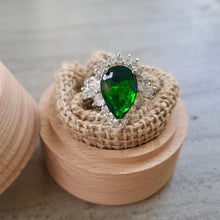 Load image into Gallery viewer, Amulet Talisman Emerald Ring Luxury Almond Shape. Magical Birth Stone ring Psychic spell ring. Lucky Ring . Witch Jewelry, Reiki, Wicca
