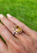 Load image into Gallery viewer, Natural Pure Citrine Ring Sterling Silver. Beautiful large citrine crystal ring. Healing crystals ring. Manipura chakra. Citrine Jewelry
