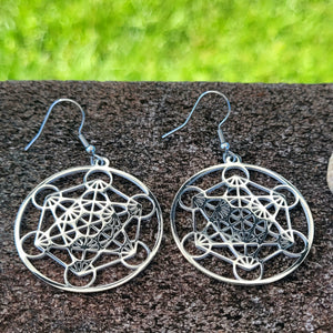 Metatron Sacred Geometry Earrings. Metaphysical jewelry. Metatron earrings. The symbol of the Universe. Stainless steel