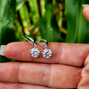Luxury Moissanite dangle earrings 1.2 carats. Sparkling beautiful large stone earrings. Sacred jewelry luxury diamond earrings