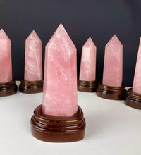 Load image into Gallery viewer, 8-12&quot; Tall, 3-4 lb Large Crystal Point Tower, Hand crafted Natural Rose Quartz Crystal terminated. Home décor crystal. Metaphysical Chakra crystal. Meditation spiritual reiki crystal
