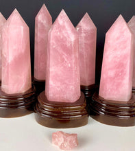 Load image into Gallery viewer, 8-12&quot; Tall, 3-4 lb Large Crystal Point Tower, Hand crafted Natural Rose Quartz Crystal terminated. Home décor crystal. Metaphysical Chakra crystal. Meditation spiritual reiki crystal
