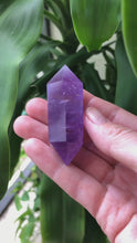 Load and play video in Gallery viewer, Amethyst Double Terminated crystal. Sahasrara chakra reiki energy meditation. Protection crystal. Third Eye chakra,

