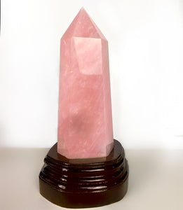 8-12" Tall, 3-4 lb Large Crystal Point Tower, Hand crafted Natural Rose Quartz Crystal terminated. Home décor crystal. Metaphysical Chakra crystal. Meditation spiritual reiki crystal