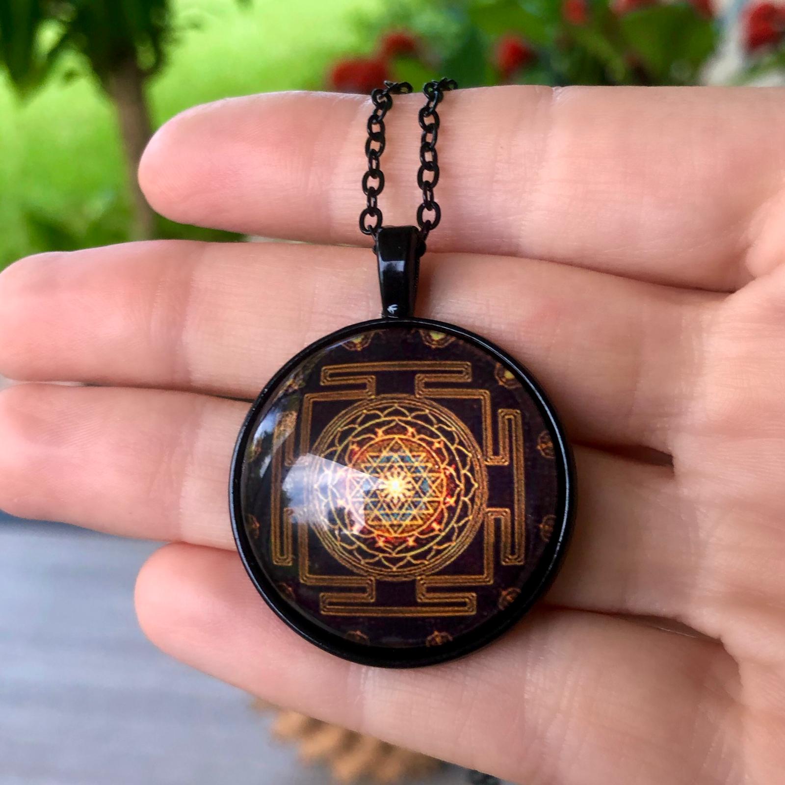 Sri Yantra Necklace, Sri Yantra Jewelry, Sri Yantra Pendant