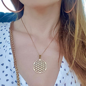 Flower Of Life Sacred Geometry Necklace gold. Flower of Life jewelry, Sacred Geometry Jewelry, Metaphysical Psychic, Spiritual Jewelry.