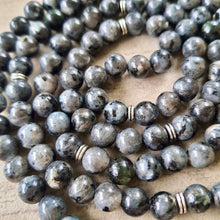 Load image into Gallery viewer, Natural Labradorite Mala 108 Beads. Third Eye Chakra crystal Beads. Meditation Mala. Labradorite bracelet, Spiritual  Metaphysical stone
