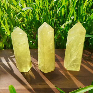 Citrine Lemon Obelisk Tower. Natural Healing Crystal. Citrine Obelisk, Solar Plexus Manipura Chakra, Wealth Money Crystal, Reiki Energy