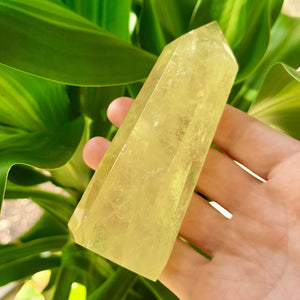 Citrine Lemon Obelisk Tower. Natural Healing Crystal. Citrine Obelisk, Solar Plexus Manipura Chakra, Wealth Money Crystal, Reiki Energy