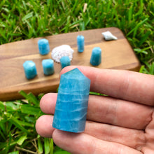 Load image into Gallery viewer, Natural Pure Aquamarine Point Crystal AAA Quality. Vishuddha Chakra activation, Blue Gemstone. Metaphysical Crystals for Reiki, Pranic

