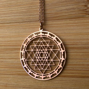 Sri Yantra necklace Sacred geometry necklace. jewelry Meditation spiritual work. The Symbol of Wealth and abundance. Sri Yantra jewelry