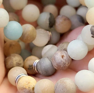 Natural AMAZONITE Mala 108 Beads natural handmade. Meditation Mala. Yoga beads. Amazonite. Natural stone bracelet. Spiritual jewelry.
