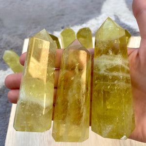 Citrine Lemon Obelisk Tower. Natural Healing Crystal. Citrine Obelisk, Solar Plexus Manipura Chakra, Wealth Money Crystal, Reiki Energy