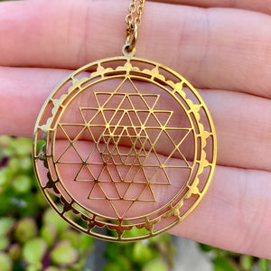Sri Yantra necklace Sacred geometry necklace. jewelry Meditation spiri –  Roxxy Crystals