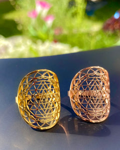 Кольцо Шри Янтры с сакральной геометрией, ювелирные изделия из розового золота с сакральной геометрией, духовное кольцо для медитации. Лечебные украшения