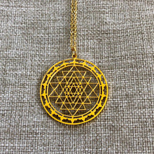 Load image into Gallery viewer, Sri Yantra necklace Sacred geometry necklace. jewelry Meditation spiritual work. The Symbol of Wealth and abundance. Sri Yantra jewelry
